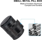 Pill Box 2 Times a Day - Metal Pill Case, Portable Daily 2 Compartment Pill Container, Waterproof Travel Aluminum Pill Holder for Fish Oils, Vitamin, Fish Oil, Supplements
