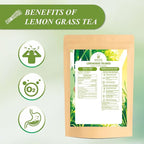 WT WEETEE Lemongrass Tea Bags, 100 Count Pure Lemon Grass Leaves Tea Bags, Natural Caffeine Free Herbal Tea