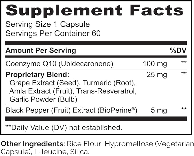 NATURELO Whole Food CoQ10 Supplement, 60 Veg Capsules, Heart Health Blend, Powerful Antioxidant, CoQ10 100mg for Energy Production