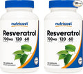 Nutricost Resveratrol 700mg; 120 Vegetable Capsules - 50% Trans-Resveratrol (2 Bottles)