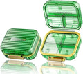 Small Pill Box, Acedada Travel Pill Case for Purse, Portable 7 Compartments Daily Pill Organizer, Compact Medicine Vitamin Container for Fish Oil & Supplements, Light Green