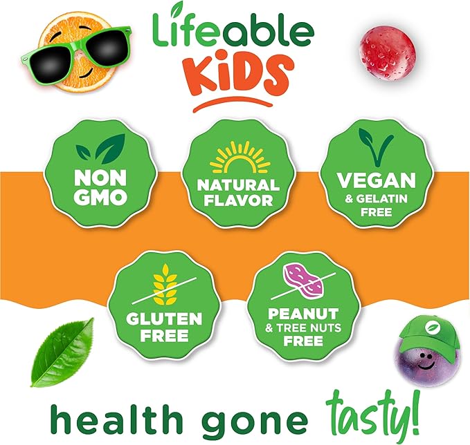Lifeable Turmeric Curcumin and Ginger for Kids – with Black Pepper Extract – Great Tasting Natural Flavor Gummy Supplement – Gluten Free Vegetarian Chewable – 90 Gummies