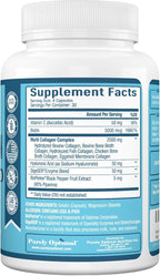 Premium Multi Collagen Peptides (Types I, II, II, V, X) - Collagen Pills for Skin Care, Hair Growth, Nails & Joints - Vitamin C, Hyaluronic Acid, Biotin, Gluten Free - 120 Collagen Capsules