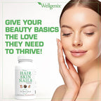 Wellgenix Purvana Hair Skin and Nails Supplement – 2500mcg Biotin Softgels with MSM & B-Complex – Daily Beauty Support for Stronger Nails & Hair Vitality – 90 Softgels