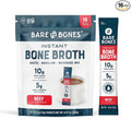 Bare Bones Beef Bone Broth Instant Powdered Mix Packets | 5g Collagen | 10g Protein | Keto & Paleo Friendly | No Artificial Flavors | Rich Savory on-the-go 16 Pack