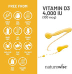 NatureWise Vitamin D3 4000iu (100 mcg) 200-Day Supply for Immune Support, Healthy Muscle Function, and Bone Health - Non-GMO, Gluten Free in Organic Extra Virgin Olive Oil, (Mini Softgel), 200 Count