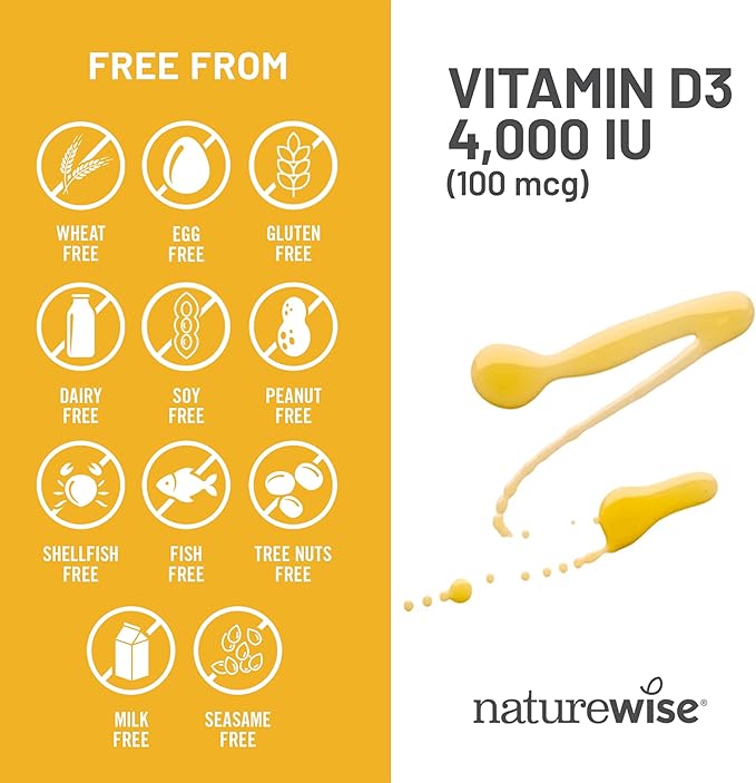 NatureWise Vitamin D3 4000iu (100 mcg) 1-Year Supply for Immune Support, Healthy Muscle Function, and Bone Health - Non-GMO, Gluten-Free in Organic Extra Virgin Olive Oil, (Mini Softgel), 360 Count