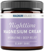 Magnum Solace Magnesium Lotion – Nighttime Magnesium Cream – Apply to Legs, Arms or Chest - Topical Magnesium Chloride – USA Made and Safe for Kids (Clary Sage)