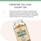 Creatine Monohydrate Gummies - 1g per Serving, 120 Count - No Fillers, Vegan Safe, Non-GMO, Gluten Free by Double Wood