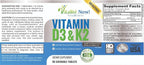 Vitalité Now! Best Vitamin D3 2000 IU + K2 - Optimized Absorption in Best Form MK7 for Lung Health, Strong Bones & Healthy Heart - All Natural - Cherry Flavor - 90 Chewable Tablets - 3 Month Supply!