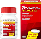Tylenol 8HR Arthritis Pain Relief Caplets, Fast, Strong Pain Relief, 650 mg Acetaminophen for Minor Arthritis & Joint Pain, Fever Reducer, Extended Release, Won't Irritate Stomach, 100 Count