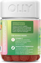 OLLY Supergood Superfoods Gummies, Supports Immune & Digestive Health,* 15 Superfoods, Prebiotics, Vitamin C, Tropical Bliss Flavor, 20 Day Supply - 60 Count