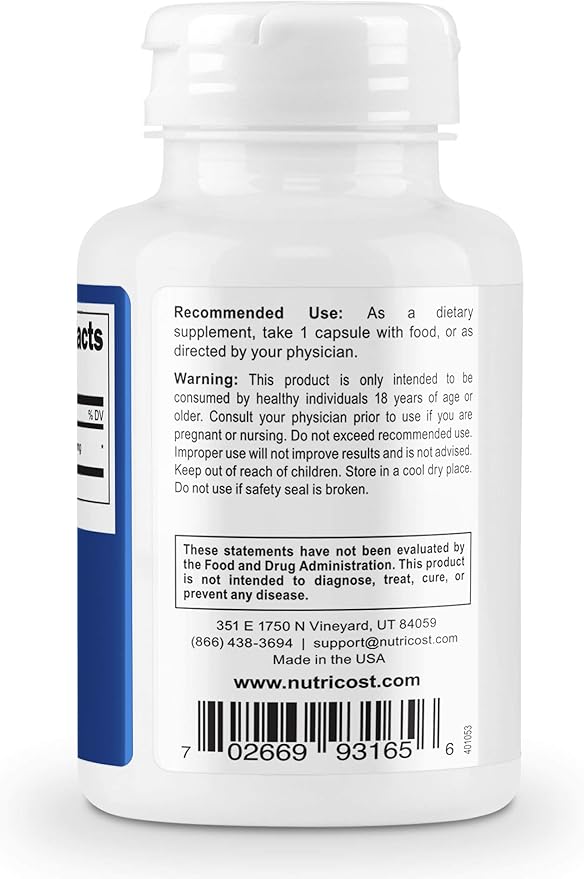 Nutricost Tudca 250mg, 60 Capsules (Tauroursodeoxycholic Acid) - Premium Quality