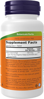 NOW Supplements, Kelp 150 mcg of Natural Iodine, Easier to Swallow Tablet, Super Green, 200 Tablets