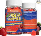 Fiber Gummies, Dietary Fiber, for Women and Men, Gut Health Support, Non-GMOs, Non-Gluten, Vegan, Mixed Berry and Strawberry Flavor, 120 Count Gummies