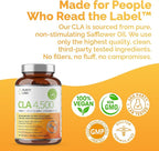 Purity Labs CLA Supplements 4500MG - Non-GMO Safflower Oil - Supports Energy, Weight Loss, Heart Health, and Muscle Health - 180 Soft gels