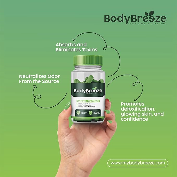 Internal Deodorant Supplement | Natural Chlorophyll 60 Capsules for Body Odor Control, Gut Health, and Fresh Breath | Vegan, Detox Support & Skin Health | Odor Eliminator for Men & Women