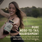 Heart & Soil – 100% Grass Fed & Finished Hair Skin and Nails Supplement from Regenerative Cattle with Cartilage, Liver, & Bone Marrow – 3000mg Beef Organs for Women & Men – Glass Bottle – 180 Capsules