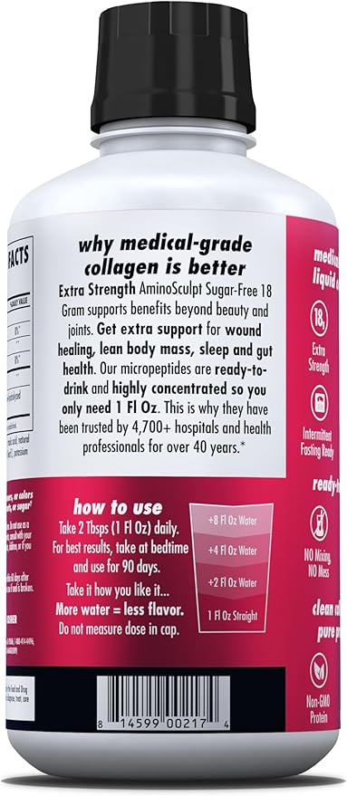 HEALTH DIRECT AminoSculpt Sugar-Free Collagen Supplement - High Potency Medical-Grade Protein for Hair, Skin, Nails & Joints, Grass-Fed, Non-GMO, Liquid Collagen - Smooth Mango - 30 Fl Oz