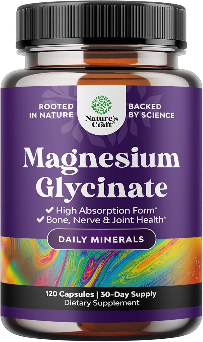Pure Magnesium Glycinate Supplement 500mg - Magnesium for Sleep and Rest Capsules for Men & Women - Unflavored Vegan High Absorption Pills for Relaxation Support - 120 Count