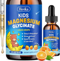 Magnesium Glycinate Liquid for Kids - with L-Theanine Omega-3, Vitamin B6, D3, Zinc - Kids Magnesium Drops for Sleep, Relaxation, Calm & Focus - 2 Fl Oz, Orange Flavor