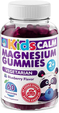 Dr. Moritz Kids Magnesium Gummies, No Sugar Added and Non-GMO Magnesium Supplement, Calm Kids Chewables with Blueberry Flavor, 60 Gummies