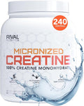 RIVAL NUTRITION Micronized Creatine I 100% Creatine Monohydrate Powder I 240 Servings I 5g Per Serving I Supports Muscle Performance, Lean Mass, and Cognitive Function | Unflavored I for Men & Women