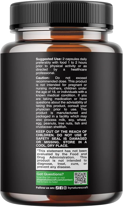 Horny Goat Weed for Men - Extra Strength Male Supplement with Black Maca Root, Tongkat Ali, Saw Palmetto & Panax Ginseng Extract for Stamina & Energy - 60 Count