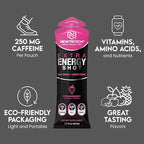 NewTrition® Extra Strength Energy Shots 1.7 fl oz - 250mg Caffeine with B Vitamins & Amino Acids, Sugar-Free Zero Calorie Vitamin Energy Drink for Focus & Endurance (Pack of 12, 4 Flavors - Mixed 3)
