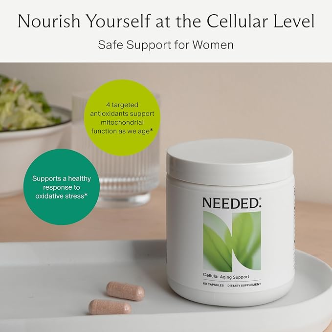 Needed. Cellular Aging Support - Antioxidants Supplement with Alpha Lipoic Acid, Acetyl L-Carnitine & PQQ - Third Party Tested Mitochondrial Supplement - 30 Servings