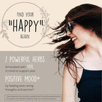 Joy-Filled Mood Support Supplement - 7 Herb Complex + St. Johns Wort | Stress Relief – Helps Calm The Mind & Body | 100% Plant-Based Happy Pills, Ashwagandha, Rhodiola Rosea | Adaptogens, 60 Ct