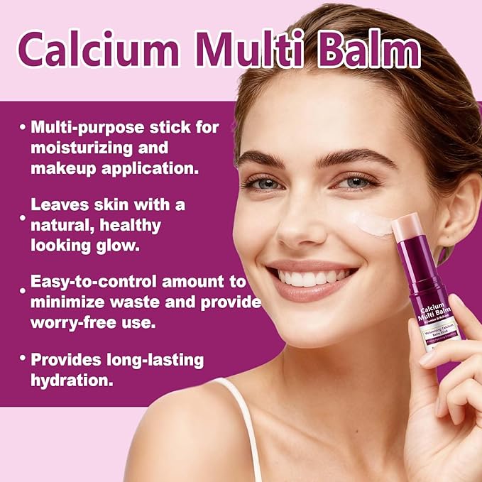 Calcium Enriched Multi Balm Stick, Collagen Moisturizing Stick, Nourishing Calcium Volume Multi-Purpose Balm, Skin Care All In One for Face, Eyes, Neck, Hydrating & Firming For All Skin Type 9g (2)