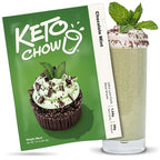 Keto Chow Chocolate Mint - Keto Meal Replacement Shake Powder - Nutritionally Complete - Low Carb - Delicious Easy Meal Substitute - Protein Rich You Choose The Fat - Single Meal Sample