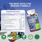 Magnesium Glycinate Gummies 1000mg - Sugar-Free Magnesium Potassium Supplement with Vitamin D, B6, CoQ10 for Adults & Kids,High Absorption for Calm Mood & Sleep Support - 60 Blueberry Gummies