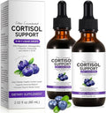 Cortisol Supplements for Women & Men, Cortisol Reducer, Support Hormone Balance, Mood, Focus & Sleep, 10 in 1 Cortisol Drops with Magnesium, Ashwagandha, L-theanine, Blueberry Flavor (2)