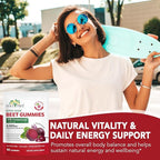 Beetroot Gummies, Organic Beet Root Chews Gummies for Natural Energy Support, Beetroot Supplement for Men and Women, 90 Count (1)