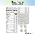 Fit & Lean Meal Shake, Fat Burning Meal Replacement, Meal Replacement with Protein, Fiber, Probiotics and Organic Fruits & Vegetables, Cookies and Cream, 1lb, 10 Servings Per Container