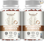2 Packs 5000MG Mushroom Gummies -10 Blend Organic Mushroom Supplement containing Lion's Mane and Reishi for Brain and Immune Boosting, Blueberry Flavor, Non-GMO, 120 Counts