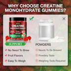 Creatine Gummies for Men & Women - Chewable Creatine Monohydrate Gummies with Taurine & Vitamin B12, 5g Creatine per Serving, Vegan, Strawberry Flavor, 120 Count