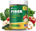 9G Fiber Gummies for Digestive Health & Regularity - No Sugar Added Apple Flavor - Prebiotic Fiber Supplement with Greens - Daily Gummies for Adults, Women & Men - 60CT