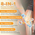 Calcium Citrate Gummies, Calcium Supplements for Women & Men, High Absorption Calcium Gummies with Vitamin D3, Magnesium & Zinc for Muscle, Bone & Immune Support, Orange Flavor, 60 Count