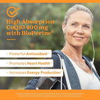 Doctor's Best High Absorption CoQ10 400mg with BioPerine Supplement - Coenzyme Q10 Caps for Heart Health & Antioxidant Support, CoQ10 400 mg for Women & Men, Non GMO - 180 Veg Capsules