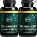 Primal Harvest Primal Immune Defense: 10-in-1 Immune Support with Probiotics, Zinc, Vitamins C, B6, D3 & K2, Immune Booster for Adults 60 Capsules (2-Pack)