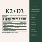 Nature's Bounty Vitamin D3 K2 Supplement, 4000 IU Vita D3 Plus 100 mcg of Vitamin K Supplements for Adults for Heart & Bone Health Support, 30 Day Supply, 30 Vegetarian Capsules (Pack of 3)