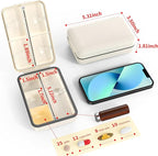 Restree Weekly Pill Organizer 8 Compartment, [Triple Seal Magnetic Lock] Travel Pill Case with Labels & Inner Lid, Moisture Proof for Vitamins, Fish Oil, Supplements, Daily Meds – 7+1 Large (White)
