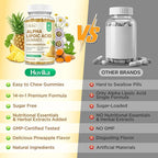 Alpha Lipoic Acid Gummies 600mg, ALA Supplement with Benfotiamine, Magnesium, NAC, Vitamin C & B12 for Nerve Support, Antioxidant and Energy & Metabolic, Vegan, Sugar Free, Pineapple Flavor, 60 Counts