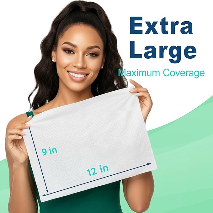Extra Large Body Wipes No-Rinse Bathing, 9"x12" Shower Wipes, Moisture and Hypoallergenic, Home Essentials for Adults and Elderly Care, 100 Count (2 Packs)