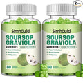 Simhould 2 Pack Soursop Graviola Gummies - 3000mg Extra Strength Soursop Leaves Supplement with Vitamin C, Zinc - Digestive Aid, Immune Support & Antioxidant - Sugar-Free, Non-GMO, Vegan, 120 Counts