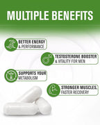 NaturalSlim Natural Testosterone Booster for Men - Male Enhancing Supplement with Ginkgo Biloba, L Arginine, Zinc, Vitamin B3, & Testofen for Energy, Muscle Builder & Metabolism - 180 Capsules
