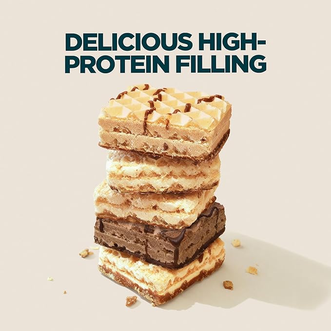 Myprotein Crispy Protein Wafers | 15g Protein | Box of 10 | Chocolate Hazelnut | High Protein Snack Bar | Milk & Whey Isolate | Low Sugar